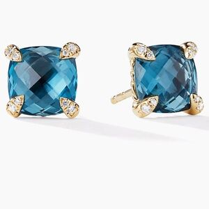 David Yurman  Chatelaine® Stud Earrings in 18K Yellow Gold with Pavé Diamonds